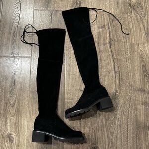 Stuart Weitzman Black Over-the-Knee Boots size 5 women made in Spain suede